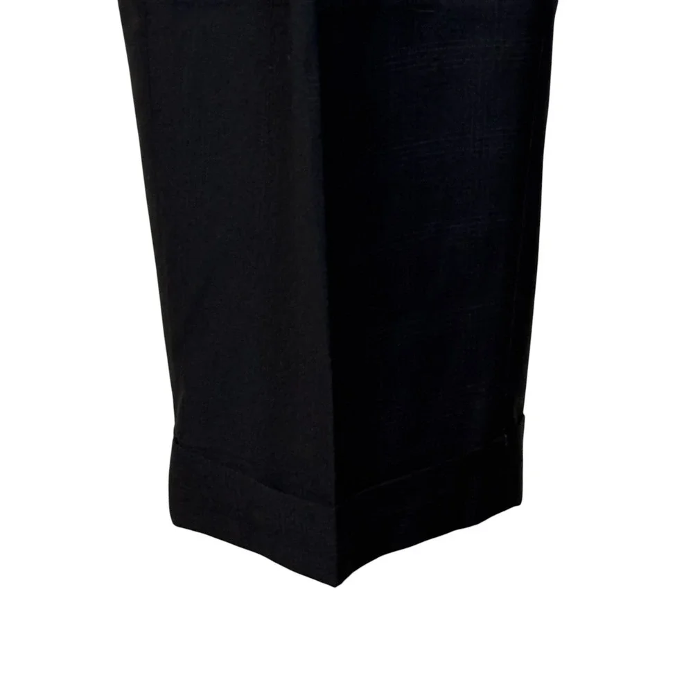 Roundtree & Yorke Mens Pants Pleated Shirt Gripper Easy Care Black 36x30 NWT
